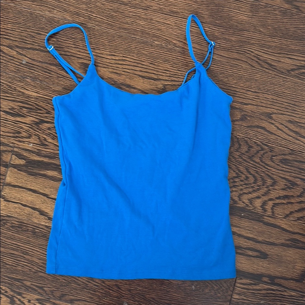 Zara Blue Fitted Sleeveless Camisole Top